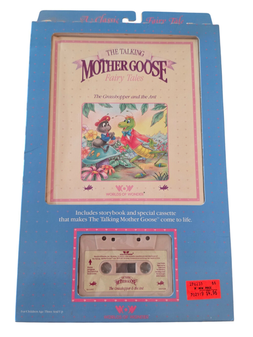The Talking Mother Goose WOW Book Cassette Tape Grasshopper and the Ant